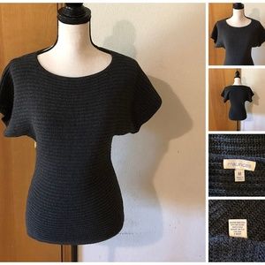 Short Dolman Sleeve Cable Knit Sweater Bodycon Fit